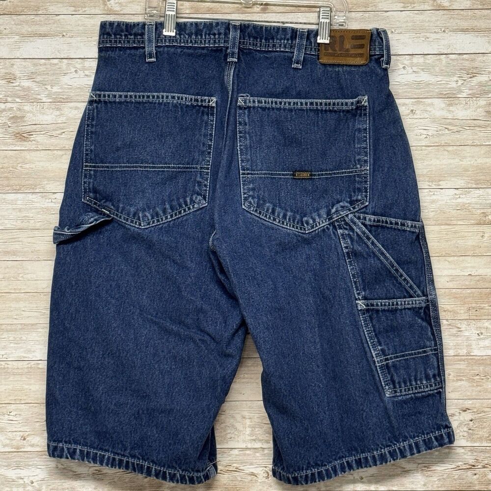 Polo Ralph Lauren Shorts Mens 30 Blue Denim Classic Carpenter Polo Jeans 90s
